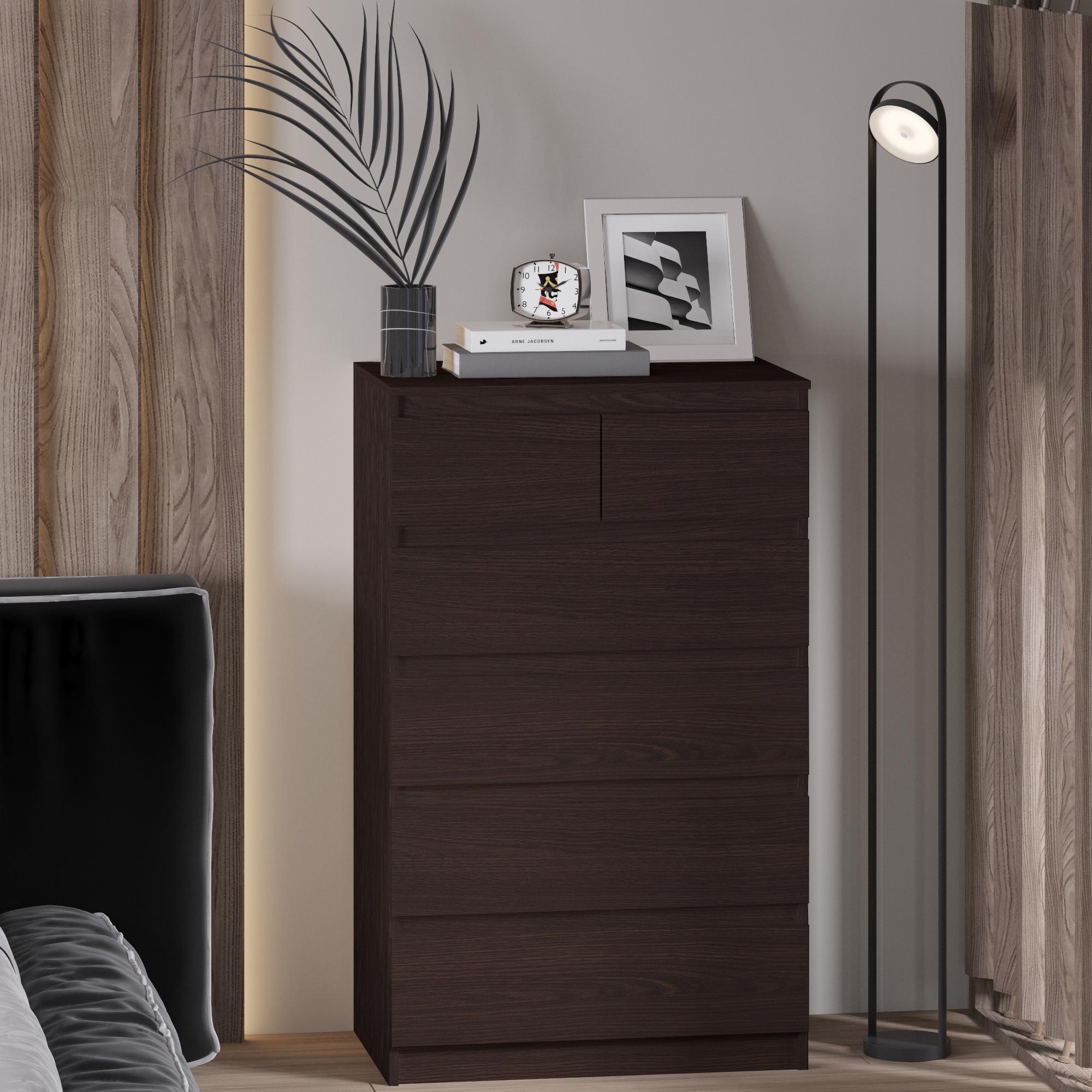 Комод на 6 шухляд без ручок Line KF2+F4 700x450x1270 мм Венге Магія