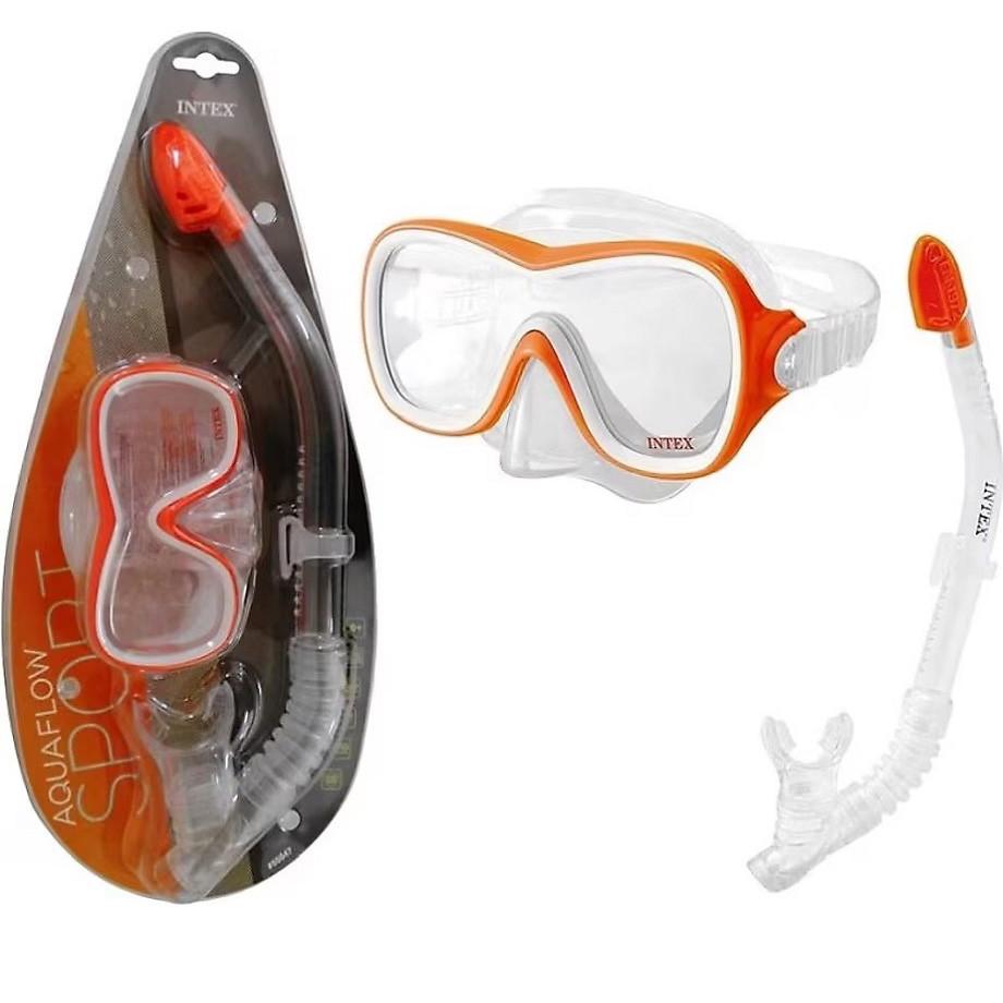 Набор для плавания Intex Aquaflow Sport прозрачная маска с трубкой от 8 лет Оранжевый (28443724) - фото 3 Набор для плавания Intex Aquaflow Sport прозрачная маска с трубкой от 8 лет Оранжевый (28443724) - фото 3