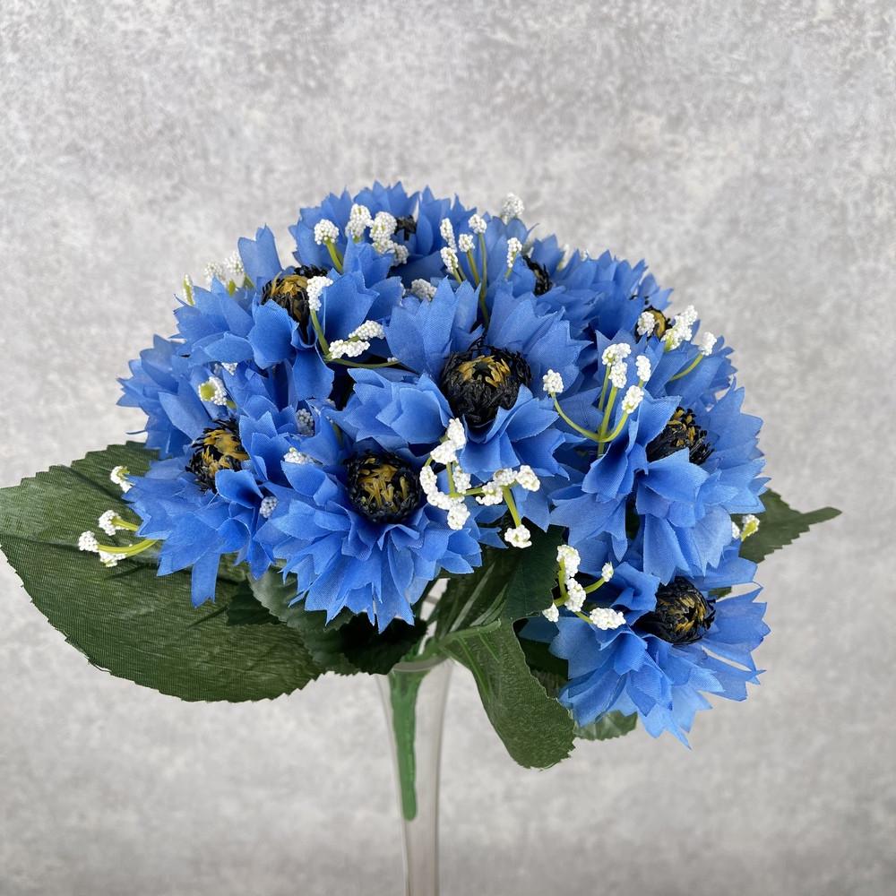 Искусственные цветы Букет василек Голубой (5155-2)