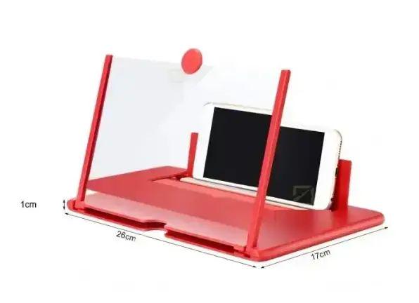 Сложная подставка-увеличитель для телефона 12" 3D/5D/6D увеличение в 3 раза пластик/стекло Красный (opt-13531) Сложная подставка-увеличитель для телефона 12" 3D/5D/6D увеличение в 3 раза пластик/стекло Красный (opt-13531)