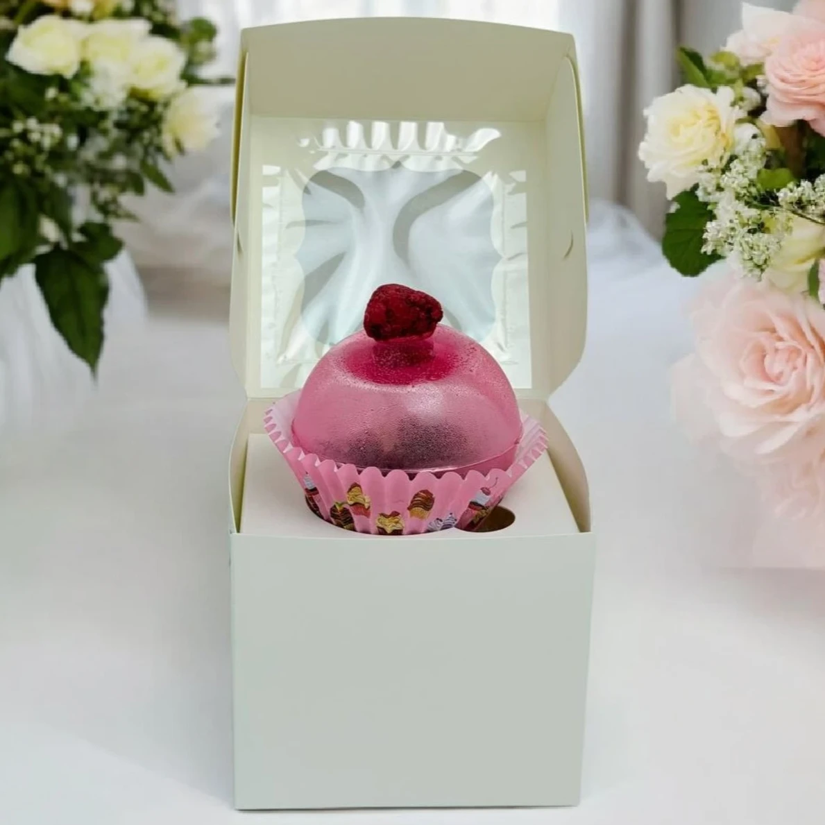 Чайная бомбочка Малиновый полоска ручная работа в подарочной упаковке (28534068)