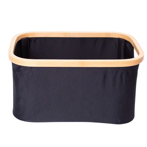 Органайзер для хранения вещей тканевый с бамбуковой рамой 38х26х18 см