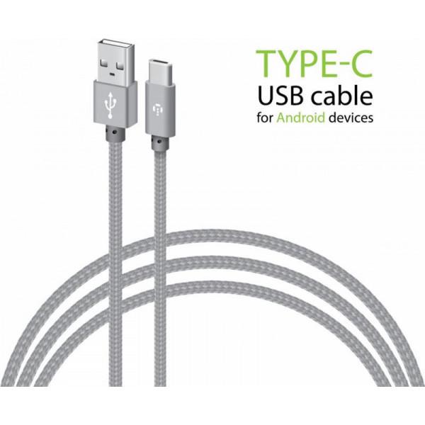 Кабель Intaleo CBGNYT1 USB-USB Type-C 2м Grey (1283126489136) - фото 1