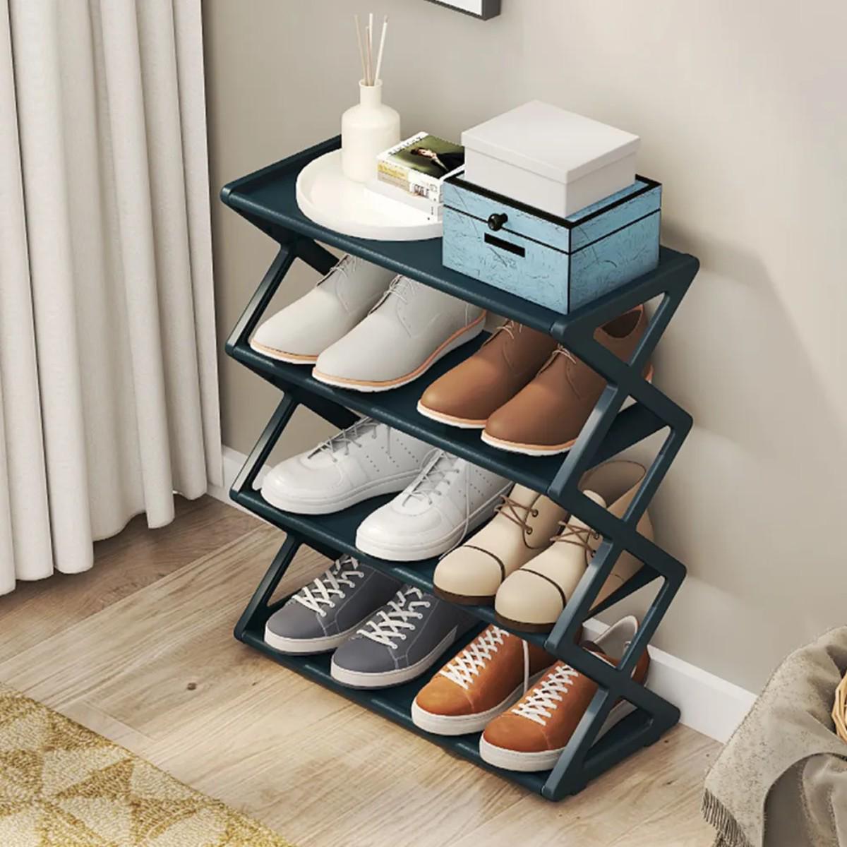 Полиця для взуття Shoe Rack 4 полиці складана 42х18,5х49,5 см (R97357) - фото 2