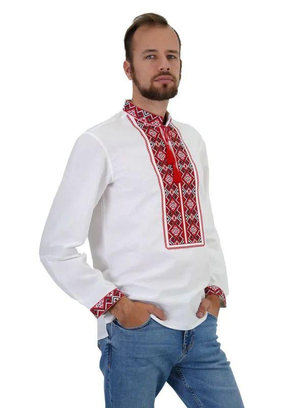 Вышиванка мужская р. 52 Белый (276) - фото 2 Вышиванка мужская р. 52 Белый (276) - фото 2