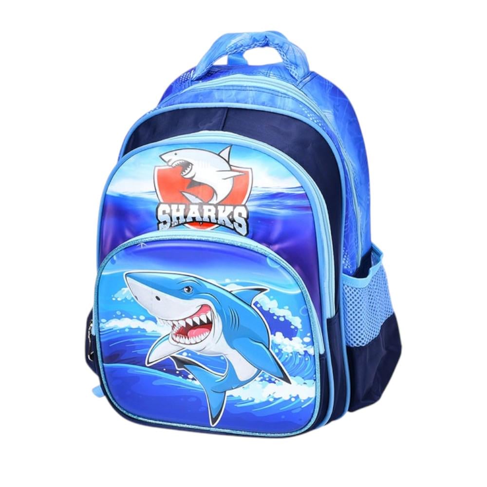 Детский рюкзак FG240502003A с двумя отделениями внешним карманом и принтом акулы Синий Детский рюкзак FG240502003A с двумя отделениями внешним карманом и принтом акулы Синий