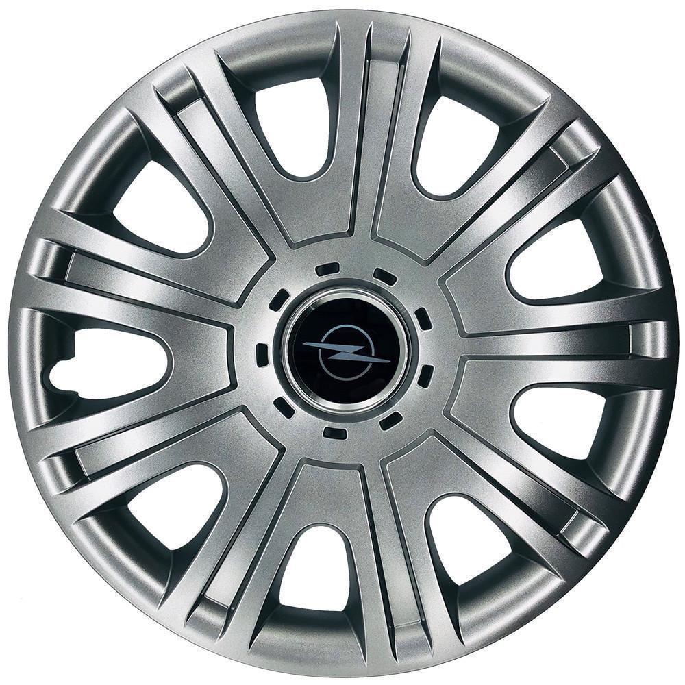 Колпаки автомобильные модельные  SJS 319 с логотипом Opel R15 NEW 4 шт. Серебрянный