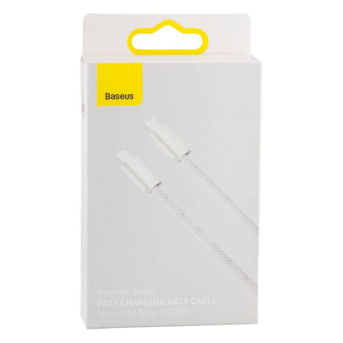 Кабель Baseus Dynamic Series Fast Charging Type-C to Type-C 100W 1 м White (CALD000202) - фото 2