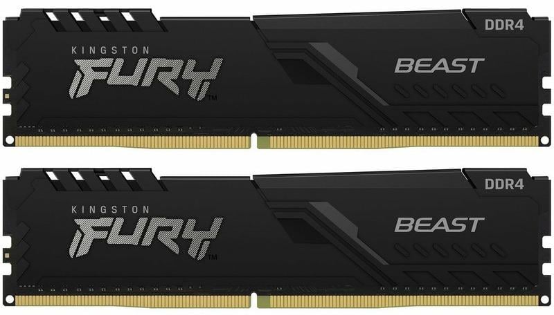 Оперативная память Kingston Fury Beast DDR4 2x16GB/3200 Black (KF432C16BB1K2/32)