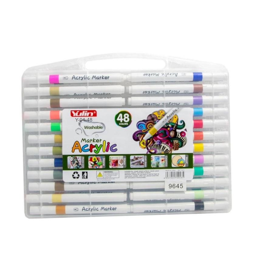 Набор скетч-маркеров акриловых YULIN водостойкие в кейсе 48 шт. (MX-00009266) - фото 1 Набор скетч-маркеров акриловых YULIN водостойкие в кейсе 48 шт. (MX-00009266) - фото 1