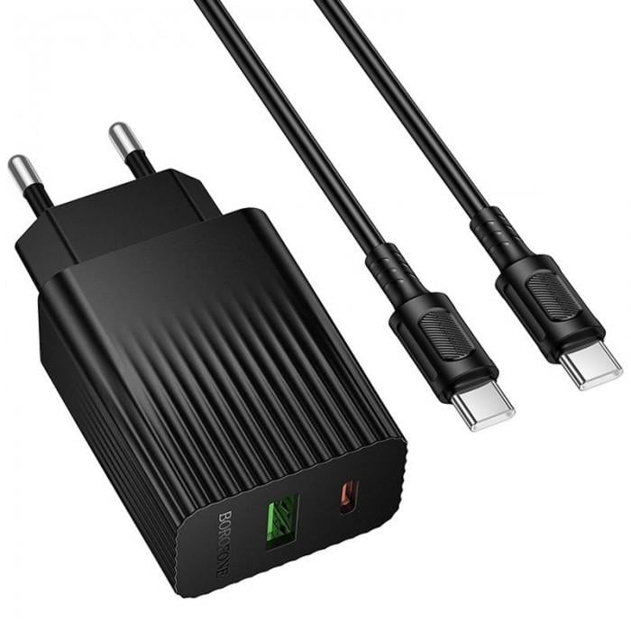 Зарядное устройство сетевой Borofone BAS76A Source PD30W+QC3.0 charger set C to C Black (6941991122910)