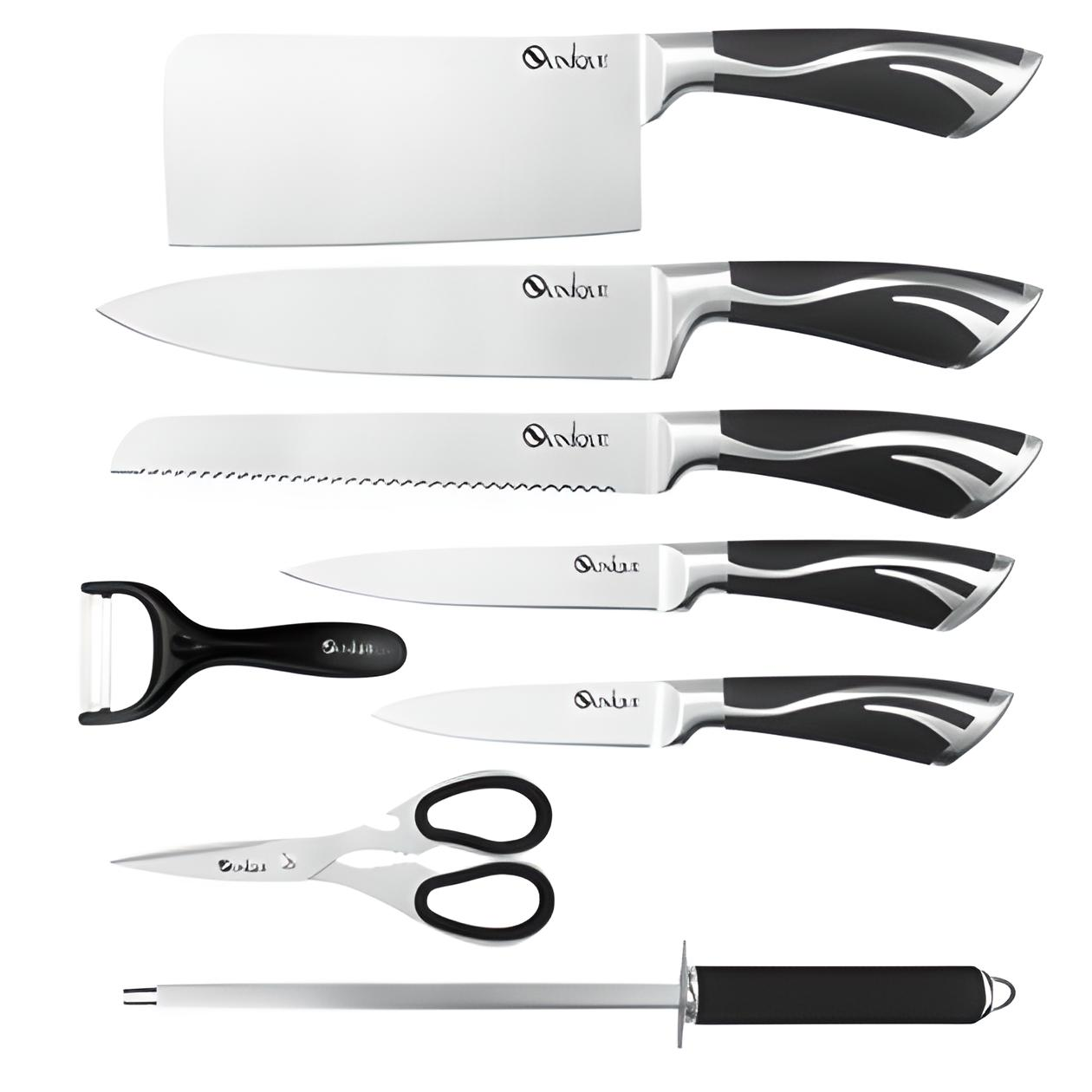 Набір ножів Unique UN-1834 ножів з нержавіючої сталі на підставці