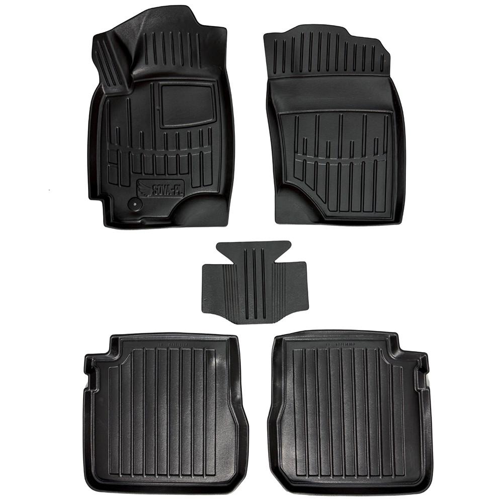 Килимки в салон SOVA-PL для Mitsubishi Outlander 2003-2006 гумові 5 шт. Чорний (28800512)