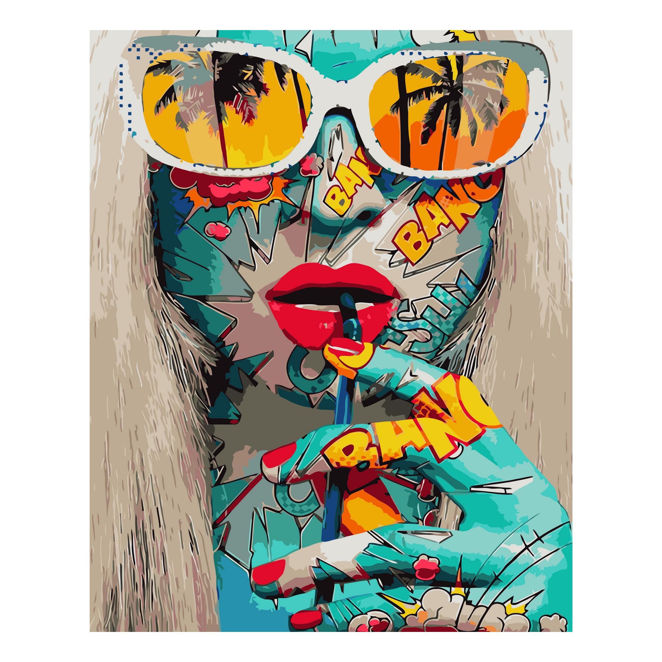 Картина за номерами Strateg Поп-арт особи 2 40x50 см (VA-1441)