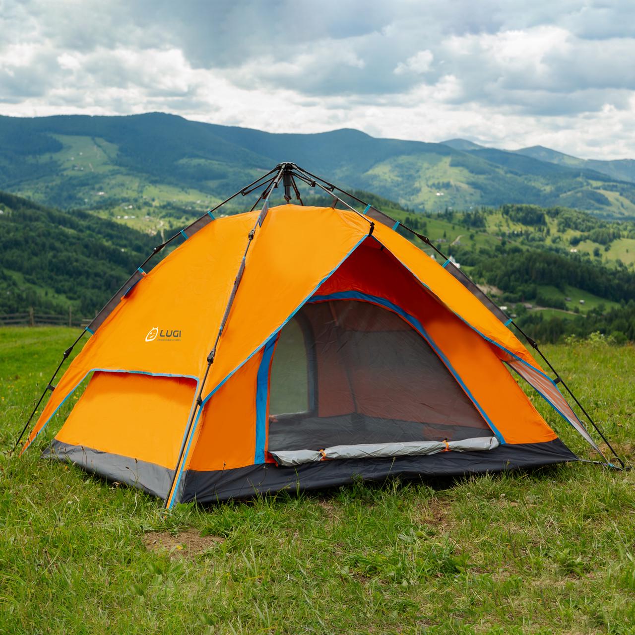 Палатка автоматическая двухместная водонепроницаемая 200x230x130 см Оранжевый (4686)