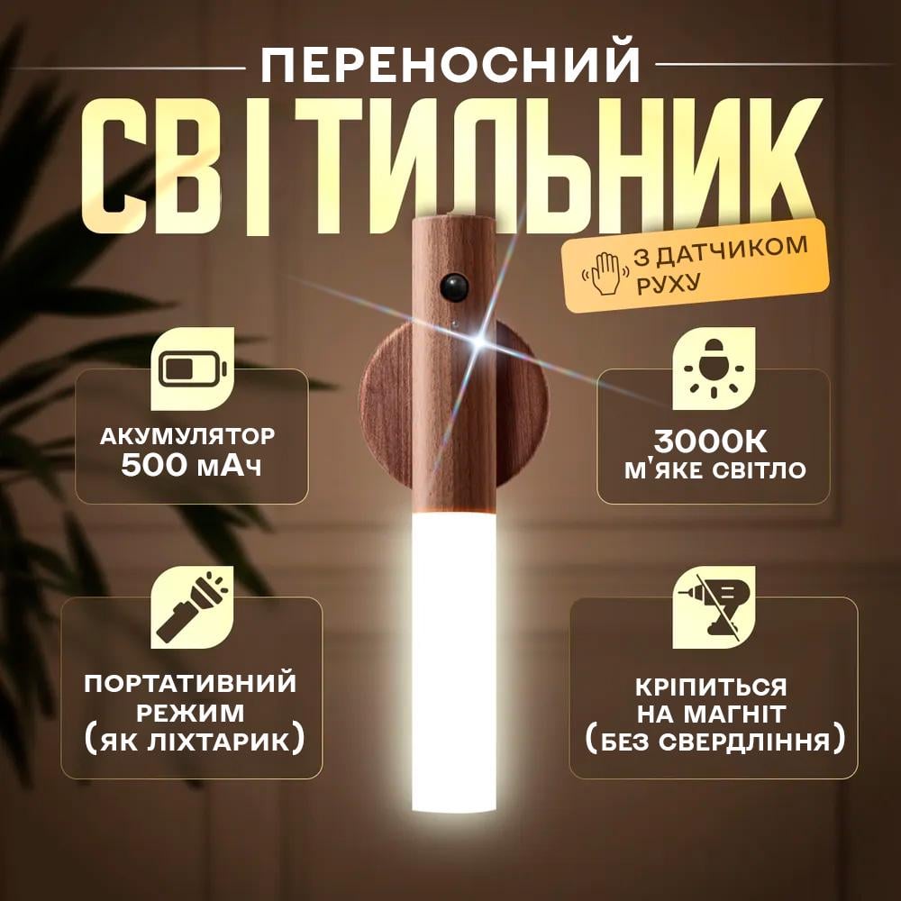 Світильник акумуляторний настінний BRS з датчиком руху на стіну (452589569) - фото 2 Світильник акумуляторний настінний BRS з датчиком руху на стіну (452589569) - фото 2