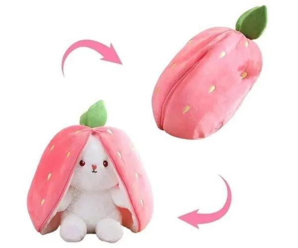 М'яка іграшка трансформер Зайчик-Полуничка 25 см Рожевий (ftlx-1045) - фото 3 М'яка іграшка трансформер Зайчик-Полуничка 25 см Рожевий (ftlx-1045) - фото 3