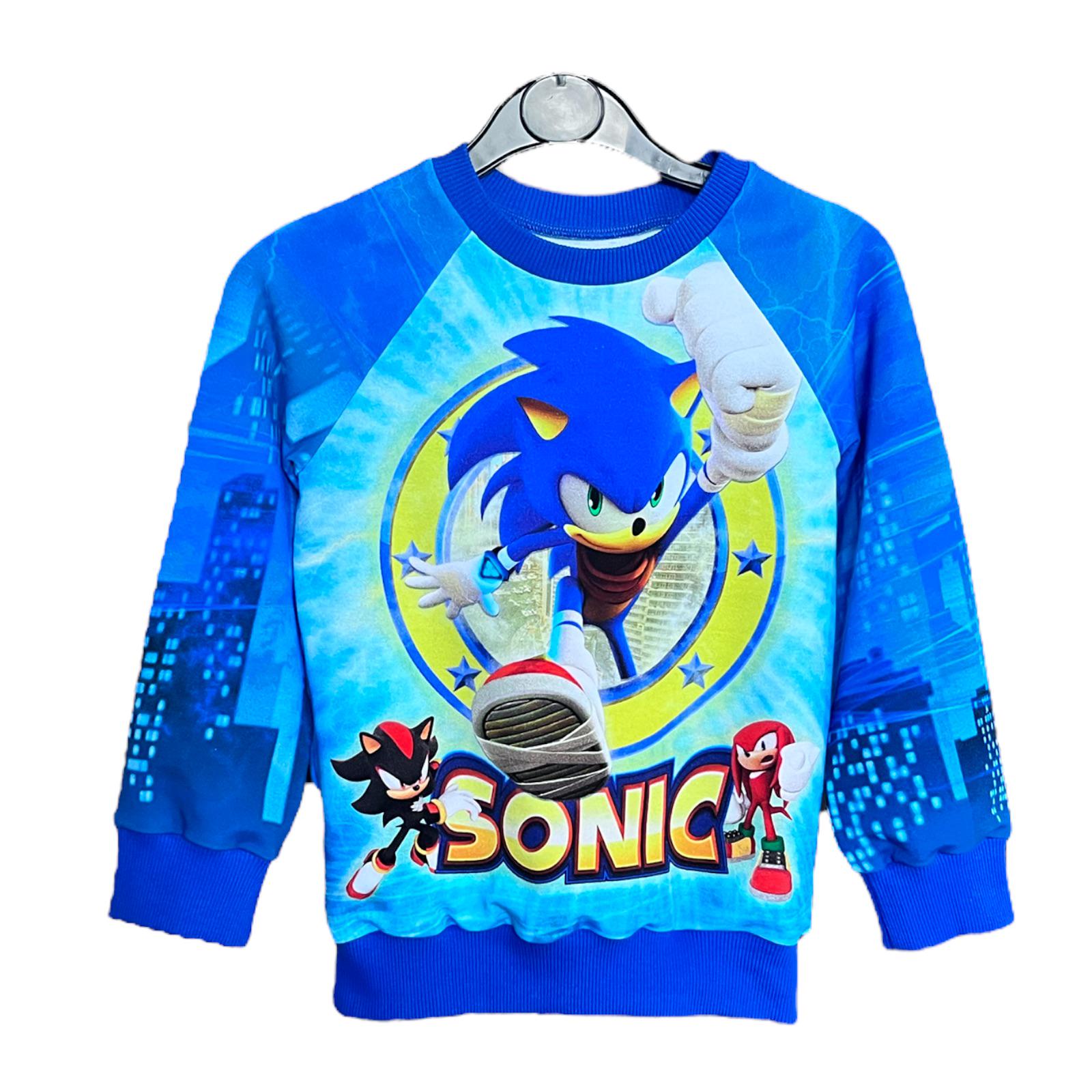 Свитшот для мальчика Соник 128 см Синий