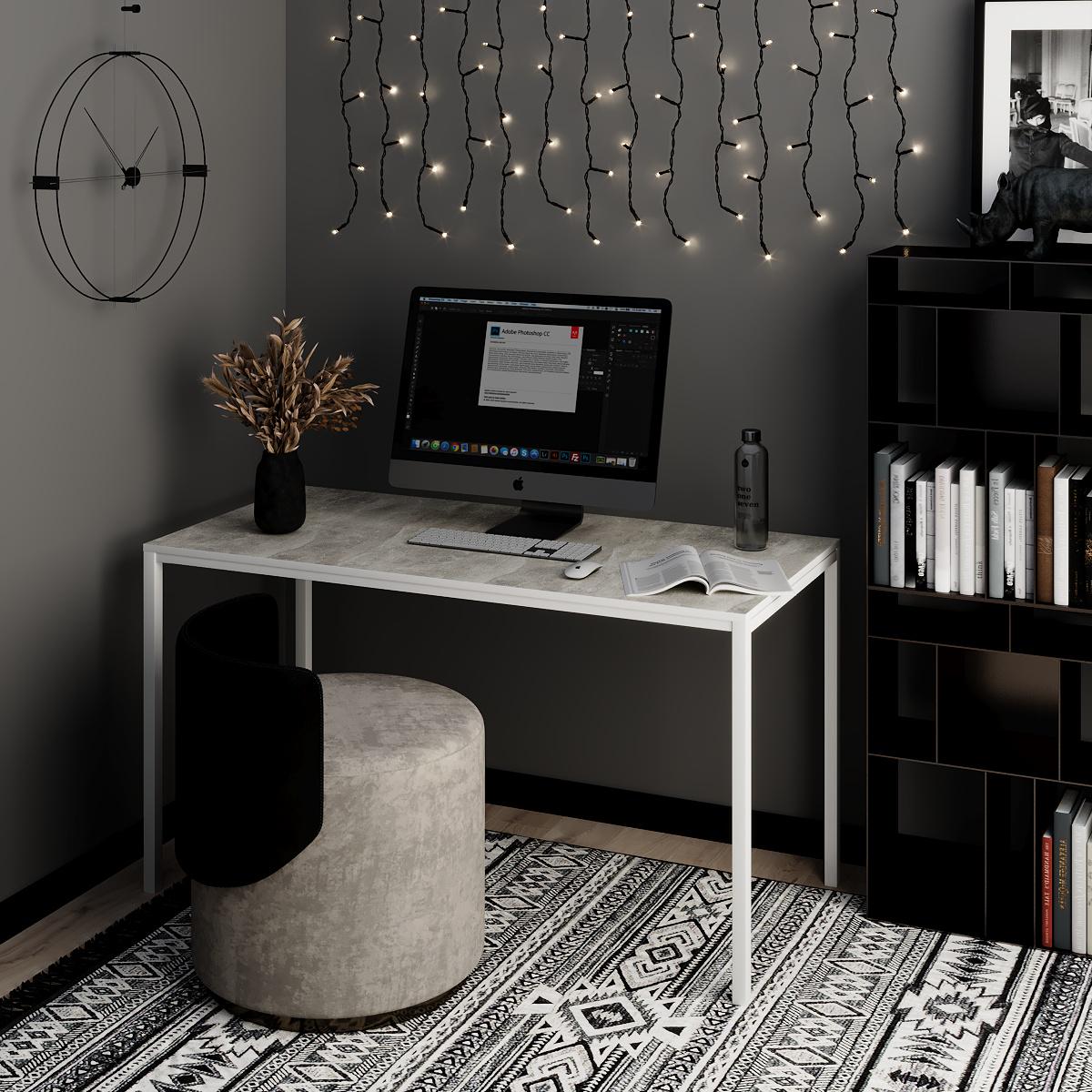 Стіл письмовий Art in Head Brevity Loft standart 1400х750х670 мм Ательє світлий/Білий метал (522028936) - фото 2