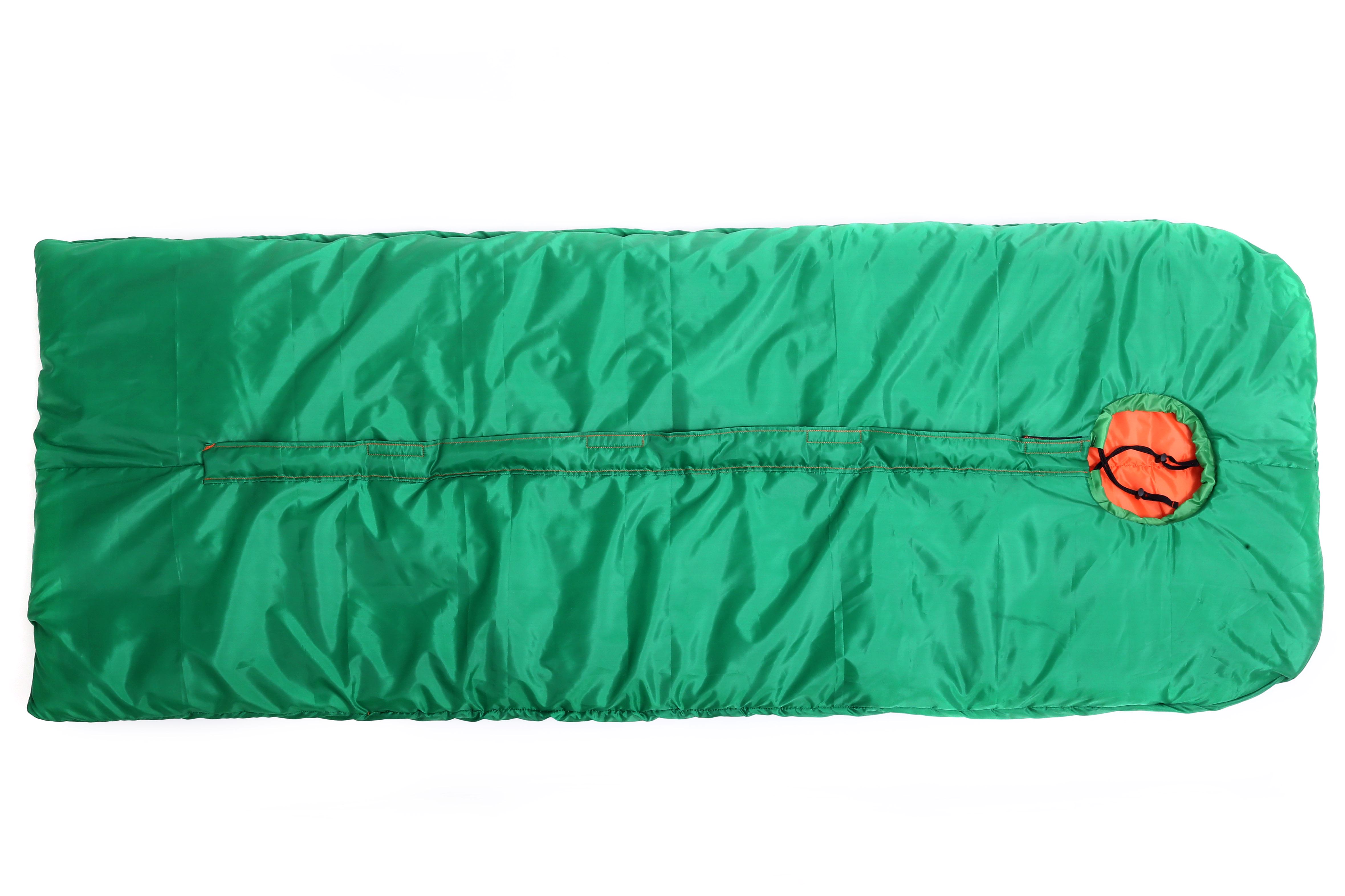 Спальний мішок дитячий -25°C зимовий 170 см Зелений/Помаранчевий