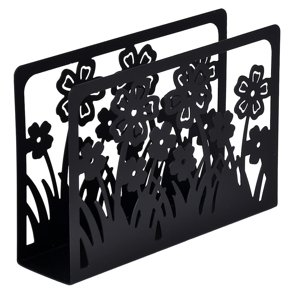 Салфетница металлическая Stenson Garden 15х10х4 см Черный (R99112)