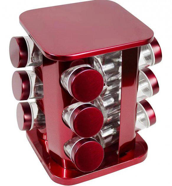 Набір для спецій Benson BN-139 квадратна підставка 13 пр. Червоний (11274144)