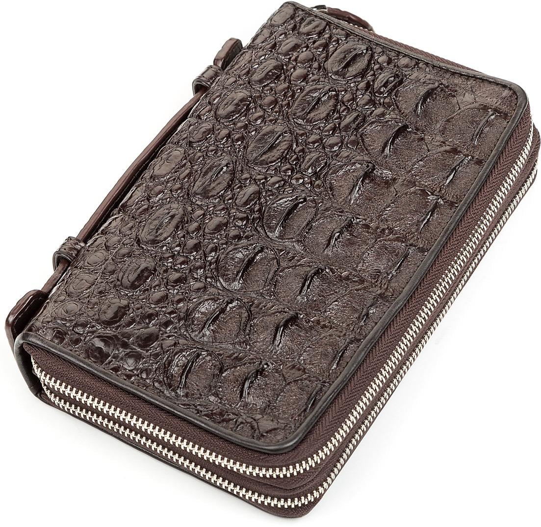 Клатч Crocodile leather 18264 натуральная кожа Коричневый (23370)