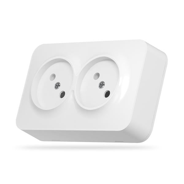 Розетка зовнішня Videx подвійна Білий (IP20)