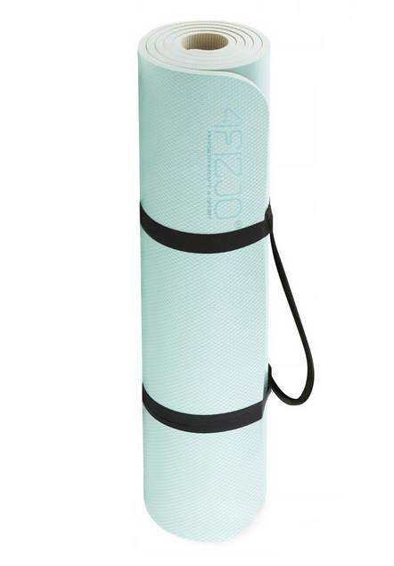 Килимок спортивний 4fizjo TPE 180x60x0.6 см для йоги та фітнесу Mint/Grey (P-5907739317070)