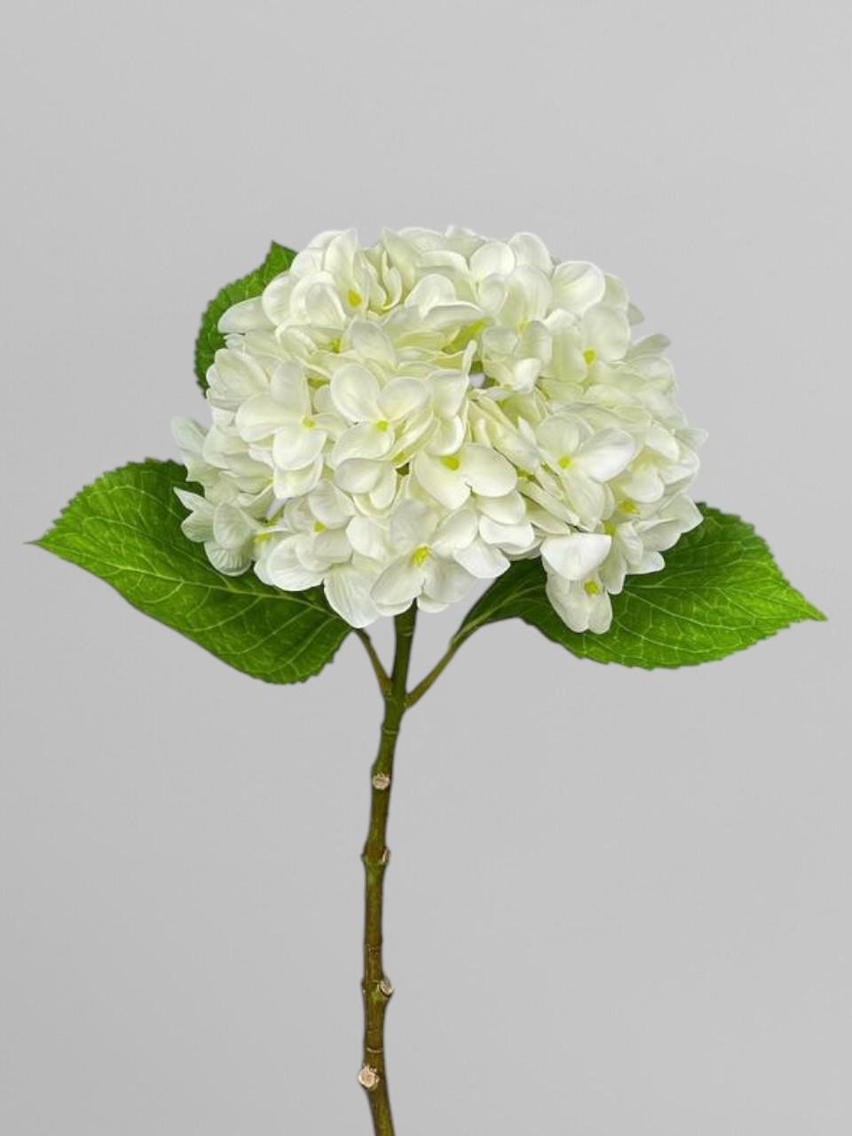 Искусственная гортензия на стебле латекс 46 см Белый (К03033)