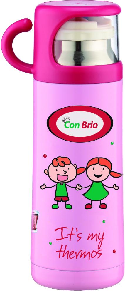 Термос питний Con Brio з нержавіючої сталі 0,35 л Рожевий (CB-343) - фото 1 Термос питний Con Brio з нержавіючої сталі 0,35 л Рожевий (CB-343) - фото 1