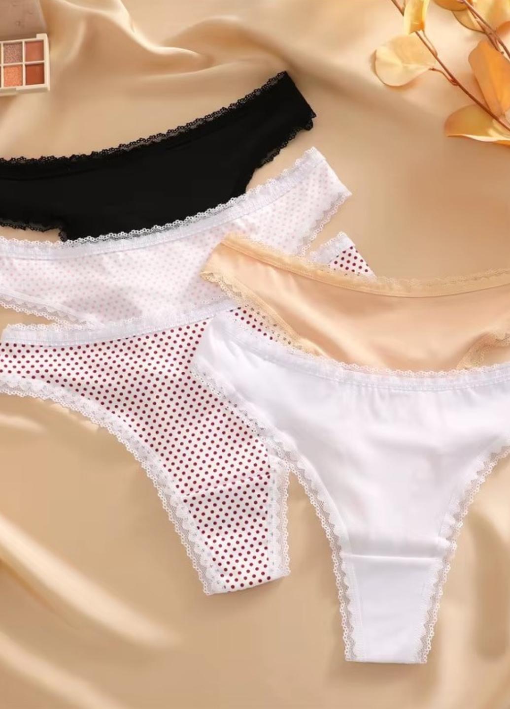 Трусики женские стринги с кружевной окантовкой Fine and Comfort L Бежевый (1841-46-04) - фото 3