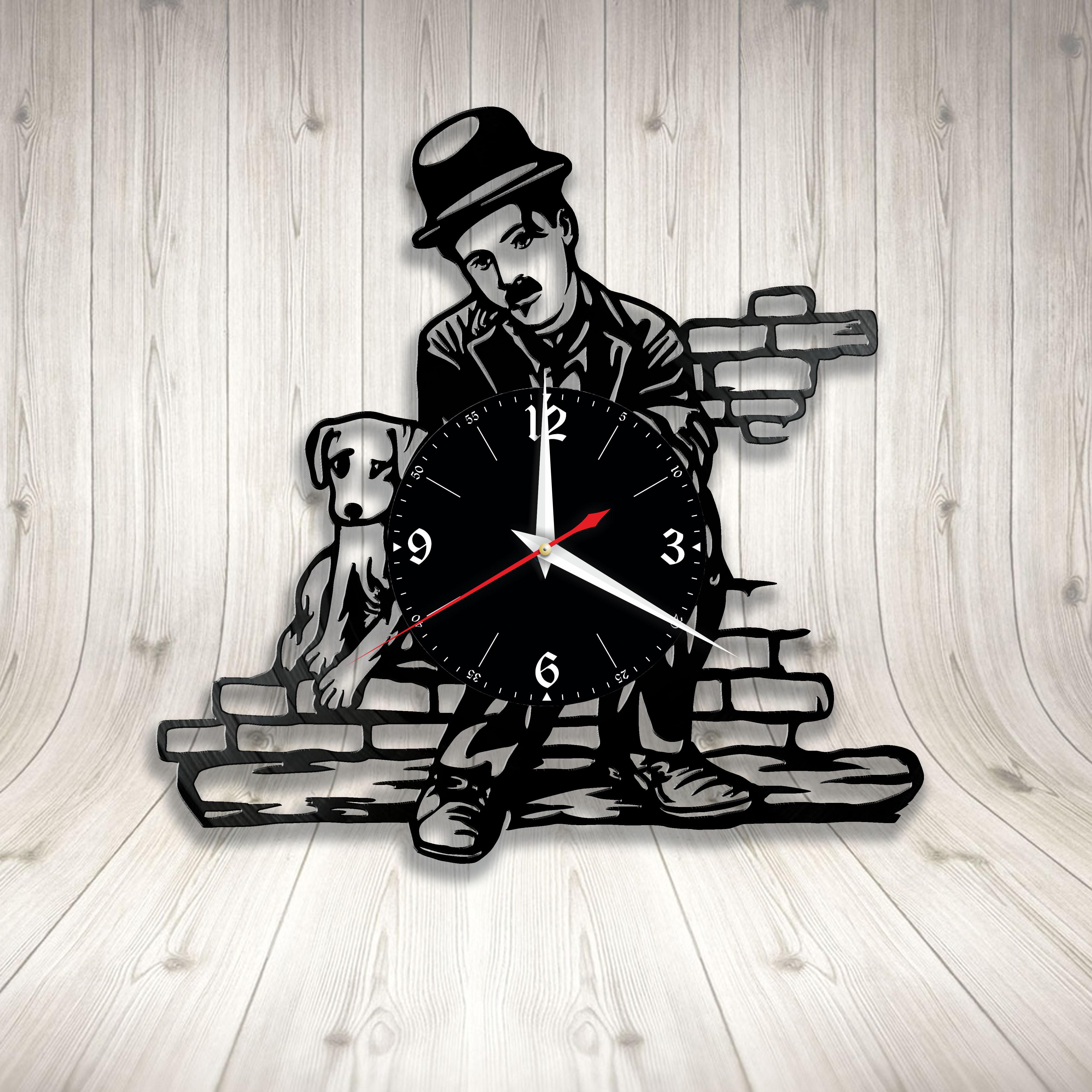 Часы настенные Чарли Чаплин 3358 из виниловой пластинки