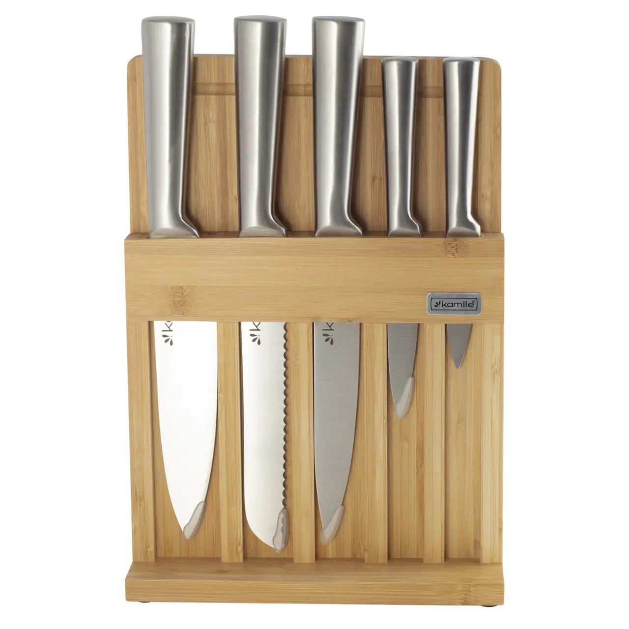 Набір ножів Kamille з нержавіючої сталі 7 предметів (KM-5168)