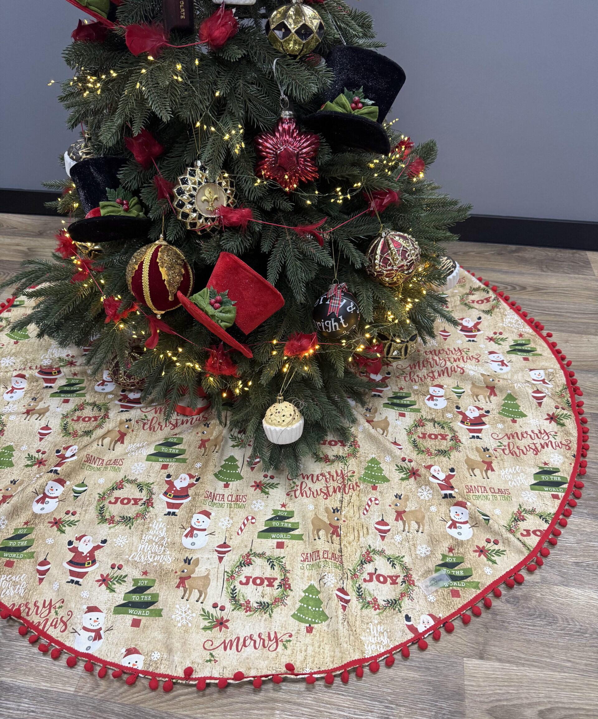 Спідниця під ялинку з бубонами Comfort Home X-mas Joy Ø 130 см - фото 2 Спідниця під ялинку з бубонами Comfort Home X-mas Joy Ø 130 см - фото 2