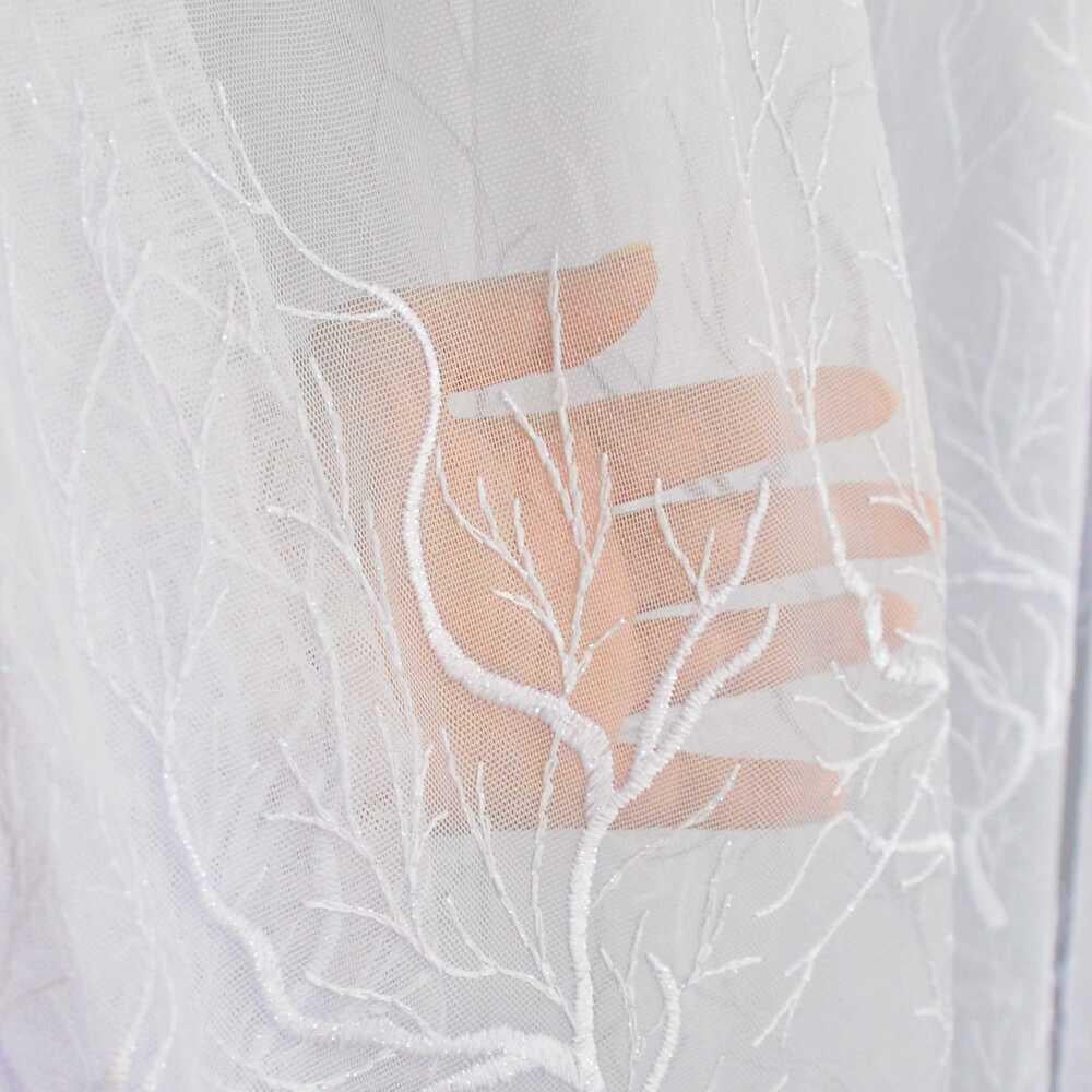 Тканина тюль сітка з вишивкою MARGO V-beyaz 80 гр/м2 300 см (27518)