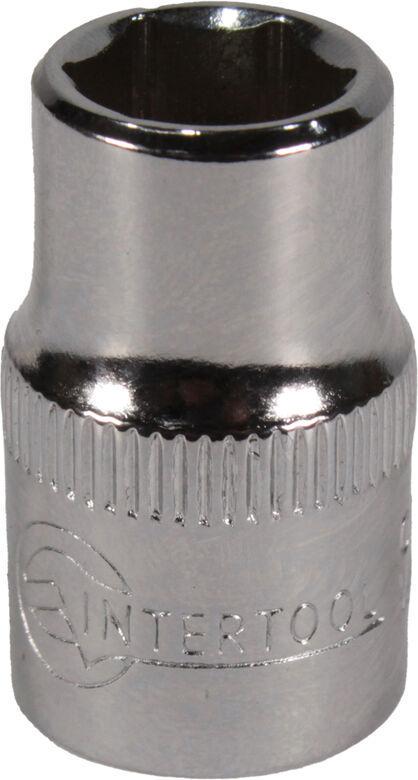 Головка торцевая низкая шестигранная Intertool 3/8 10 мм Хром ванадиум (ET-0410)