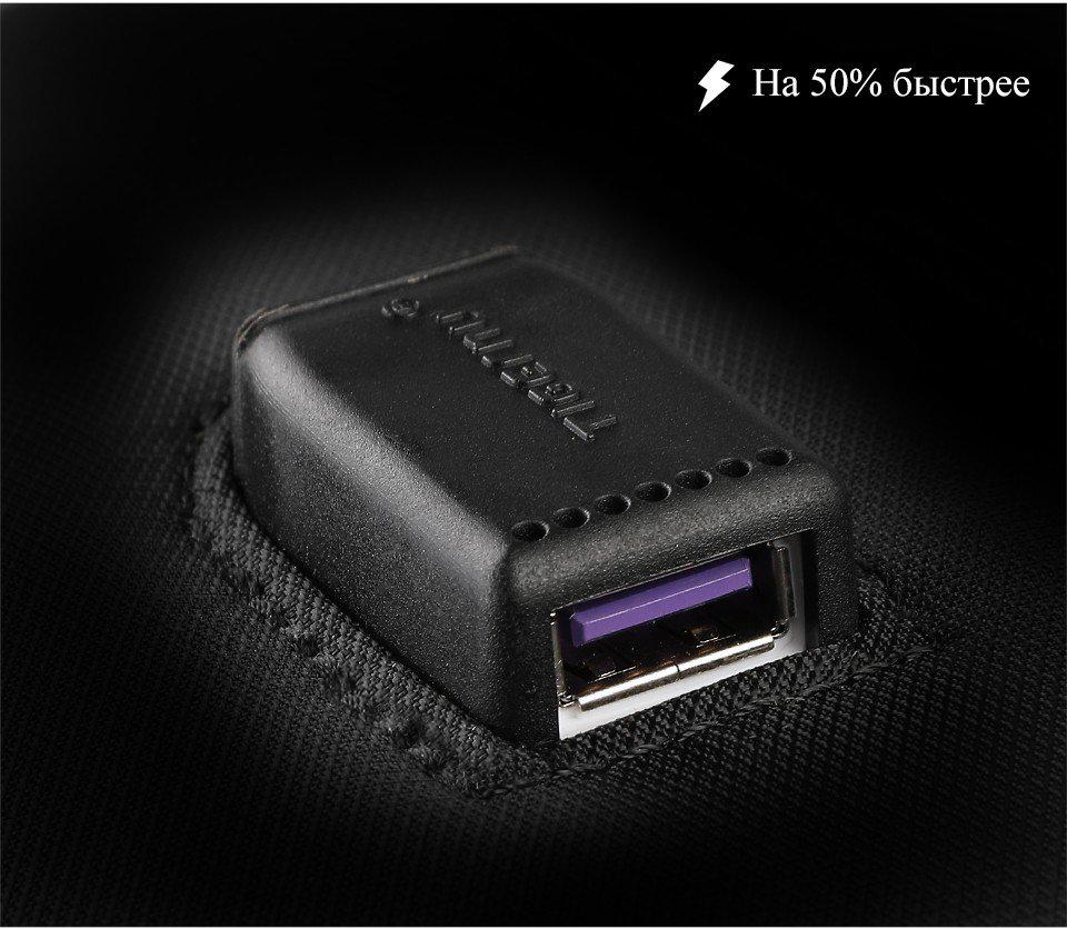 Рюкзак міський Tigernu T-B3105-3 з USB виходом Чорний (10416991) - фото 9