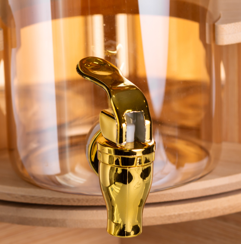 Диспенсер для напоїв потрійний на бамбуковій підставці 5,5 л - фото 6