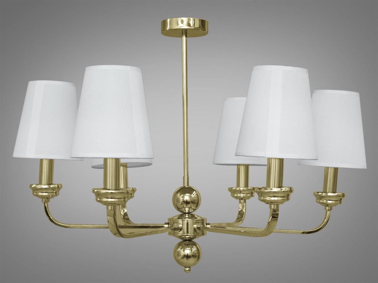 Люстра с классическими абажурами 1012-6G-LS на 6 ламп Золотой (1794449603)