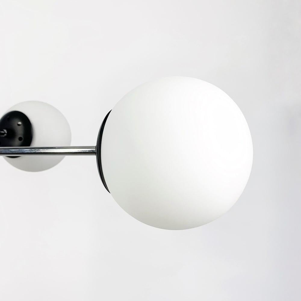 Люстра стельова на 6 білих плафонів Ø 70 см Хром (51797/6 CH+BK+WT) - фото 2