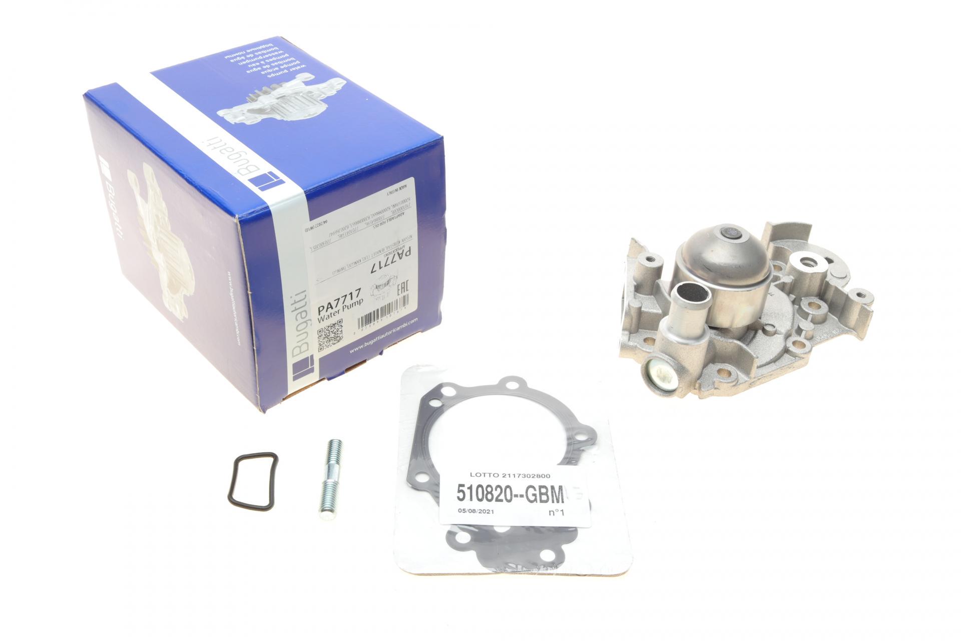 Помпа води Bugatti Renault Kangoo/Clio/Twingo 1.2 98-/Nissan Kubistar 1.2 03- B/B 6 лоп PA7717 (25589809)