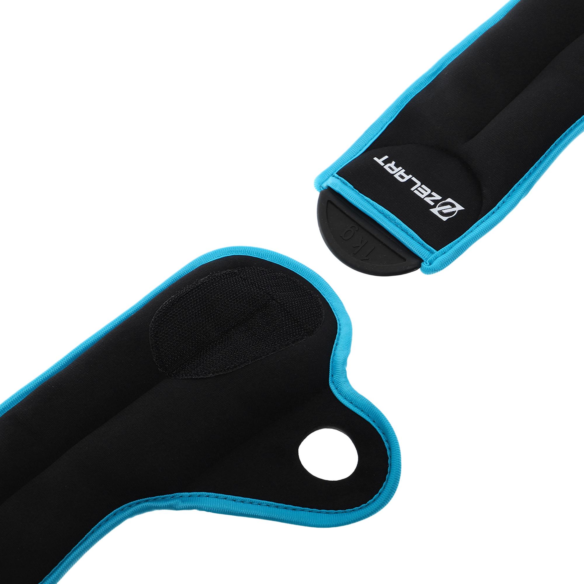 Обтяжувачі-манжети для рук Zelart Pro 2х1 кг Темно-синій/Чорний (FI-4245-2_Черный-темно-синий) - фото 4