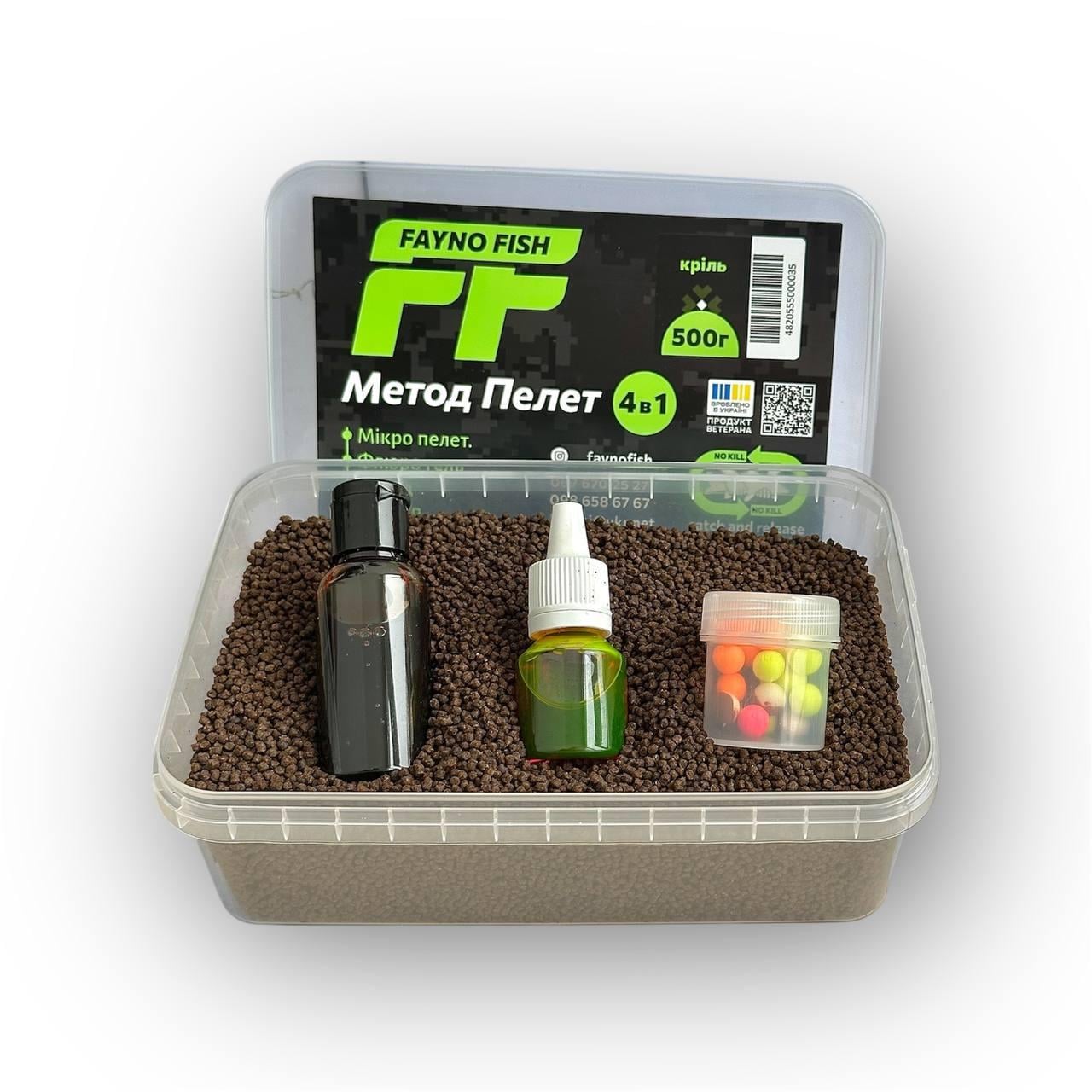 Методный пеллетс метод микс Fayno Fish криль 4в1 500 г (2899883945)