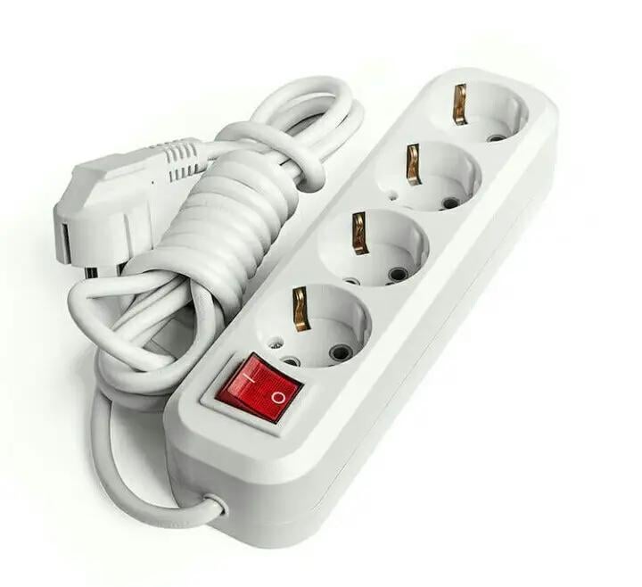 Подовжувач Lider PROXIMA із заземленням та кнопкою 4 гнізда 2 м Білий (1349)