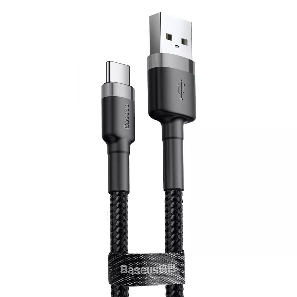Кабель Baseus CATKLF-CG1 Cafule USB to Type-C 2A 200 см Gray/Black