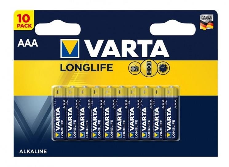 Батарейка Varta Longlife AAA 1,5-1,55 В універсальна 10 шт. (629283)