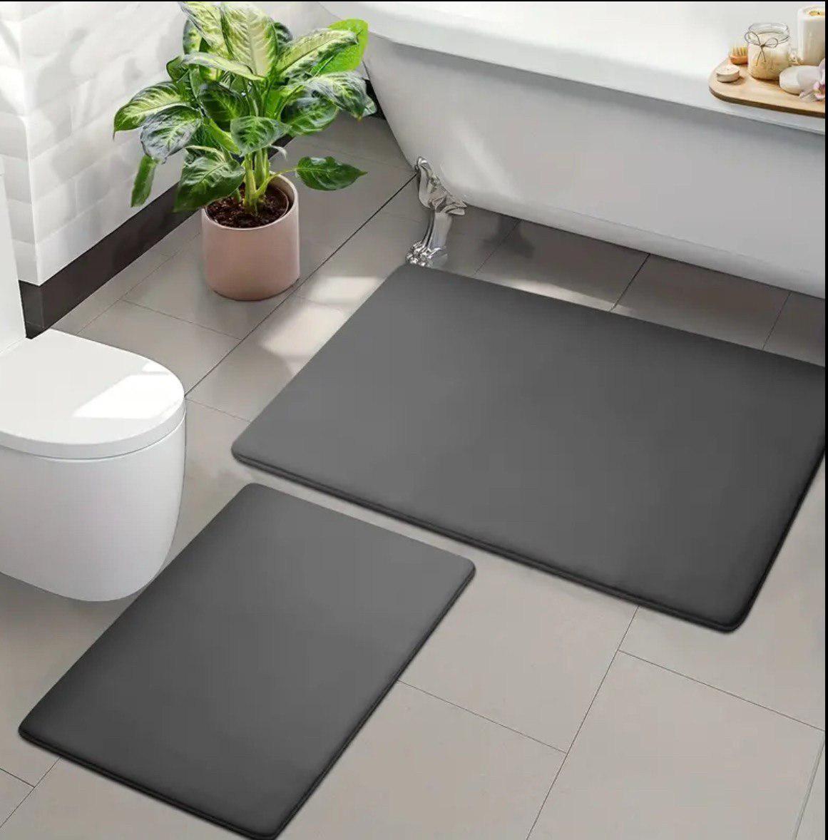 Набор ковриков в ванную и туалет Smooth Premium Memory Foam 2в1 80х50/60х40 см Графитовый (NKPSmooth0003) - фото 6 Набор ковриков в ванную и туалет Smooth Premium Memory Foam 2в1 80х50/60х40 см Графитовый (NKPSmooth0003) - фото 6