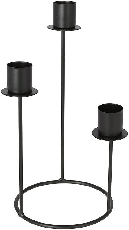 Подсвечник металлический Nottingham 3 шт. 12х12х24 см Черный