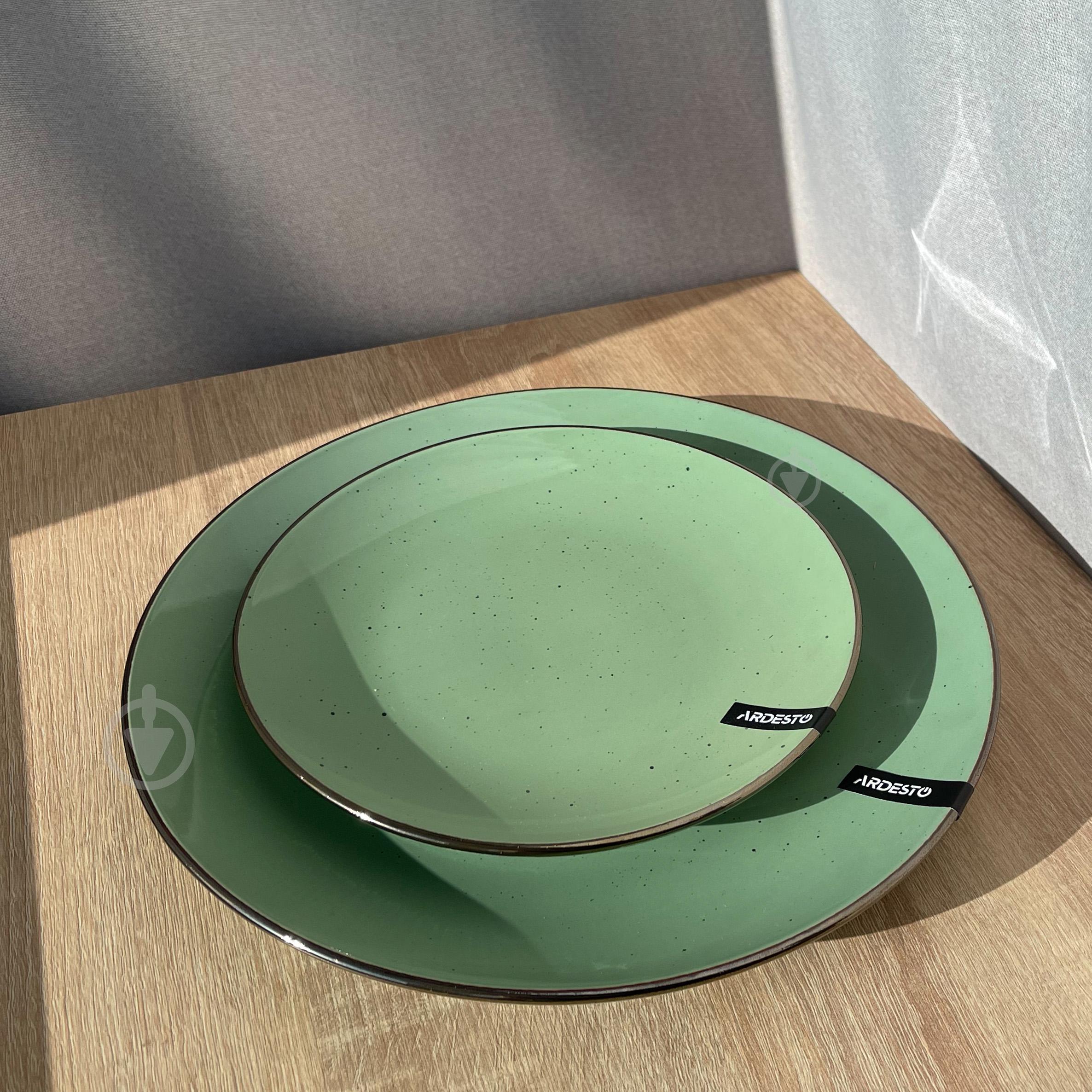 Сервіз столового посуду Ardesto Bagheria 36 пр. 12 персон кам'яна кераміка Зелений - фото 9